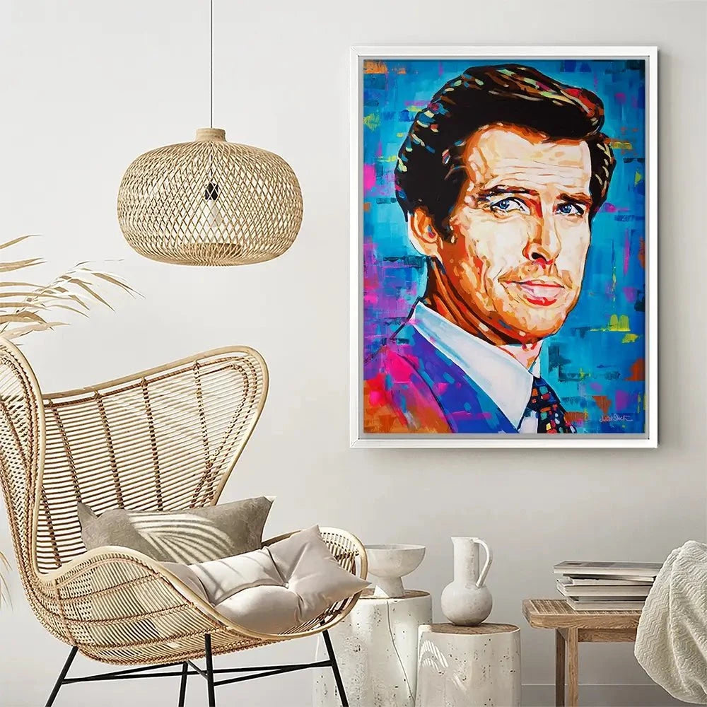 Pierce Brosnan Canvas Print Pierce Brosnan Canvas Print wall art product Juliet Stockton