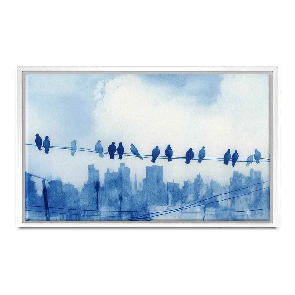 Pigeons Over New York Canvas Print Pigeons Over New York Canvas Print wall art product Chromatic Storm Studio