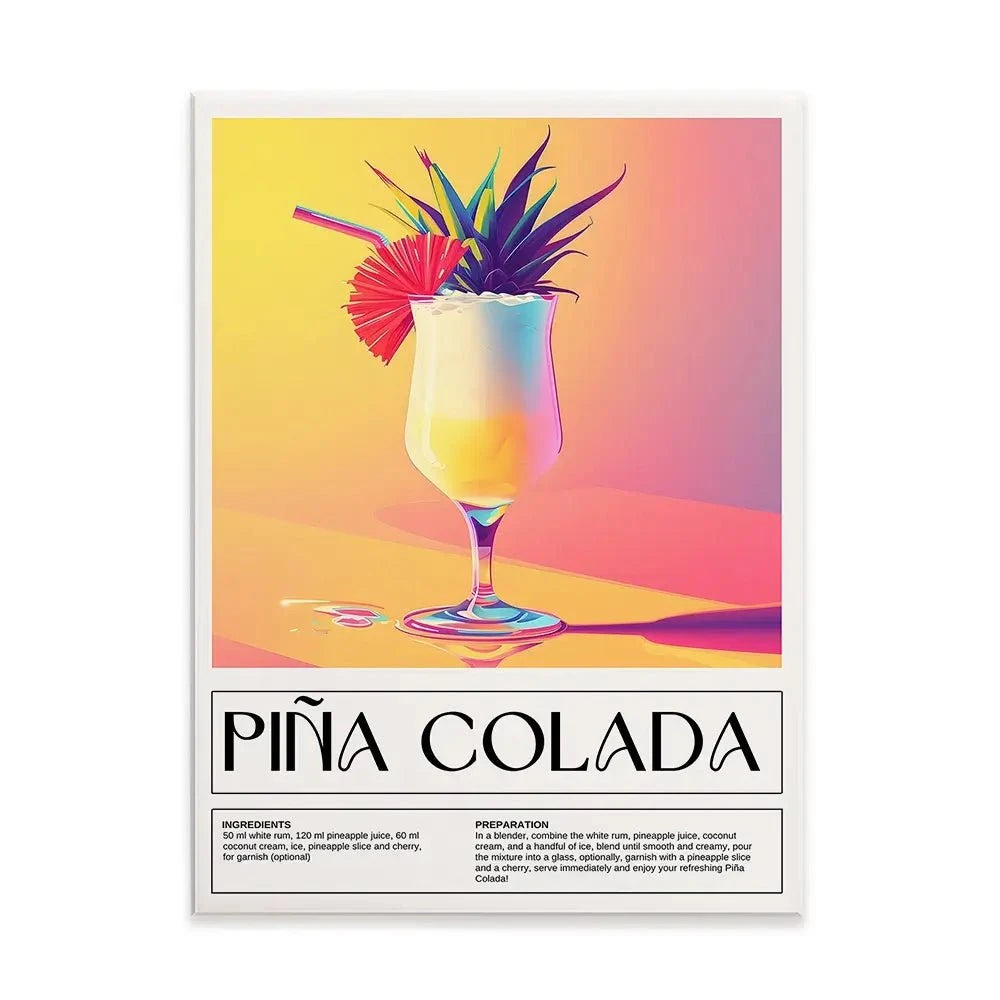 Pina Colada Recipe Canvas Print Pina Colada Recipe Canvas Print wall art product Art Print Shop