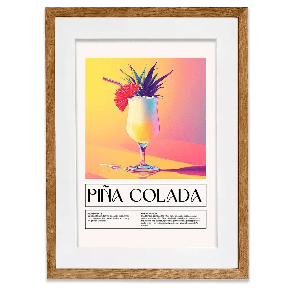 Pina Colada Recipe Framed Art Print Pina Colada Recipe Framed Art Print wall art product Art Print Shop