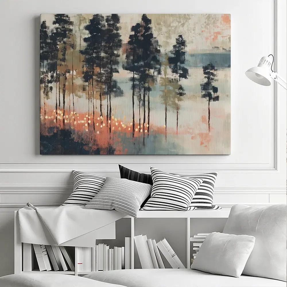 Pine Forest At Twilight Canvas Print Pine Forest At Twilight Canvas Print wall art product Chromatic Storm Studio