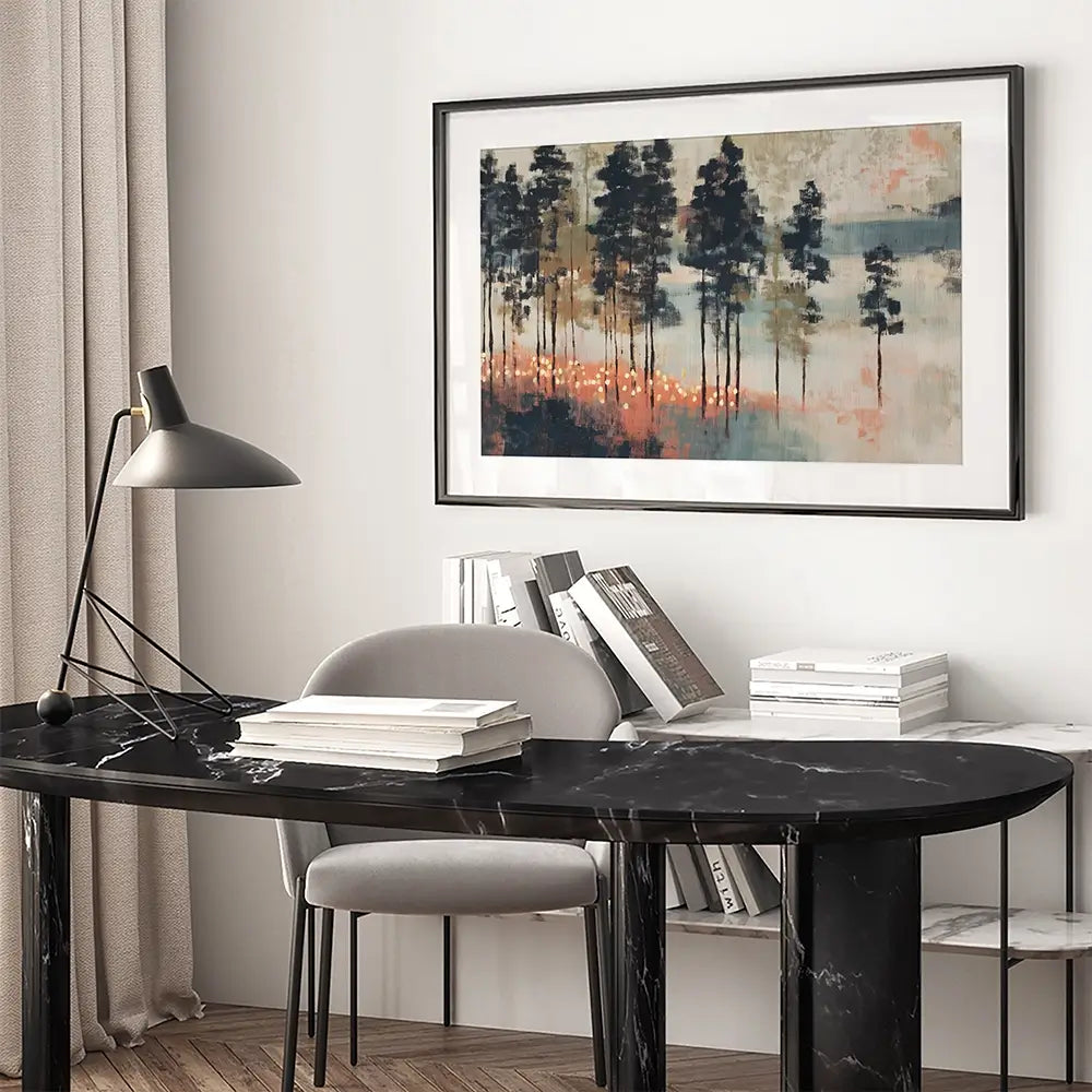 Pine Forest At Twilight Framed Art Print Pine Forest At Twilight Framed Art Print wall art product Chromatic Storm Studio