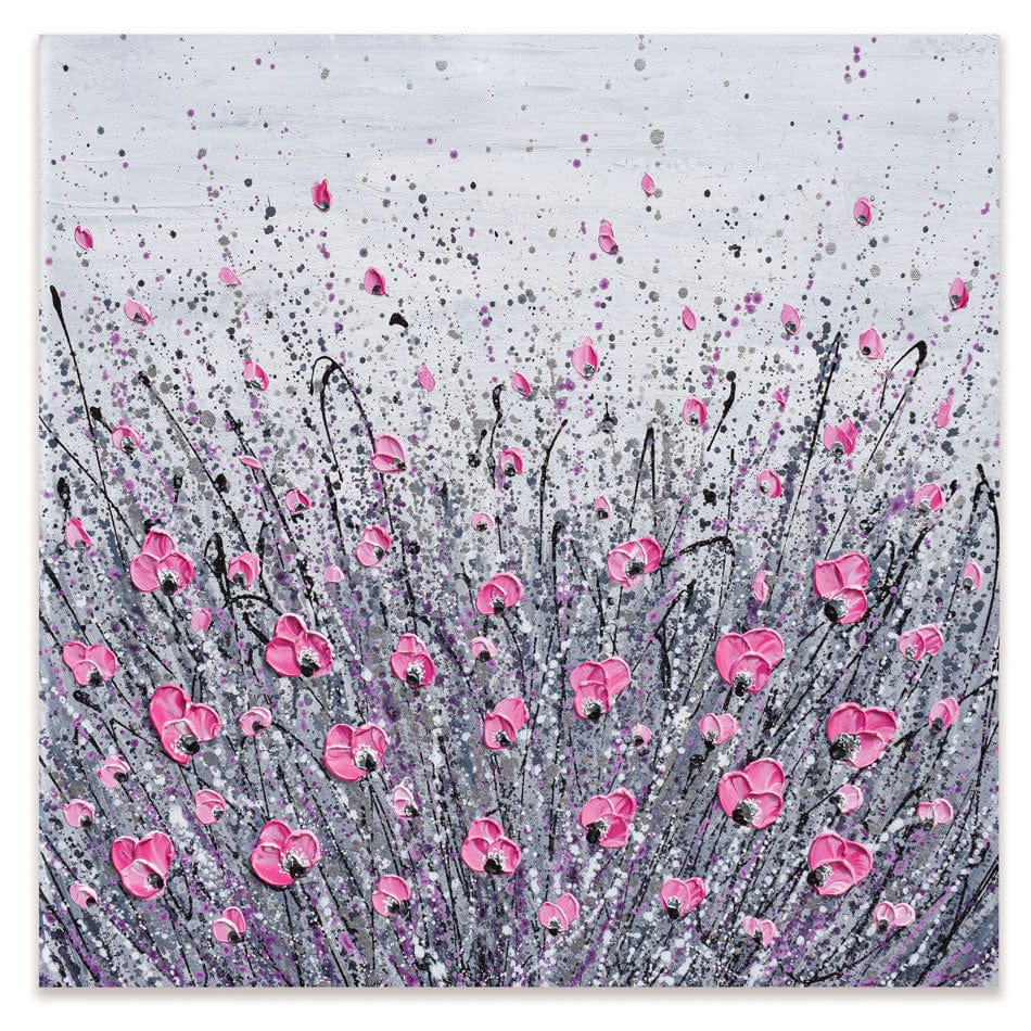 Pink And Grey Flowers Canvas Print wall art product Olga Tkachyk