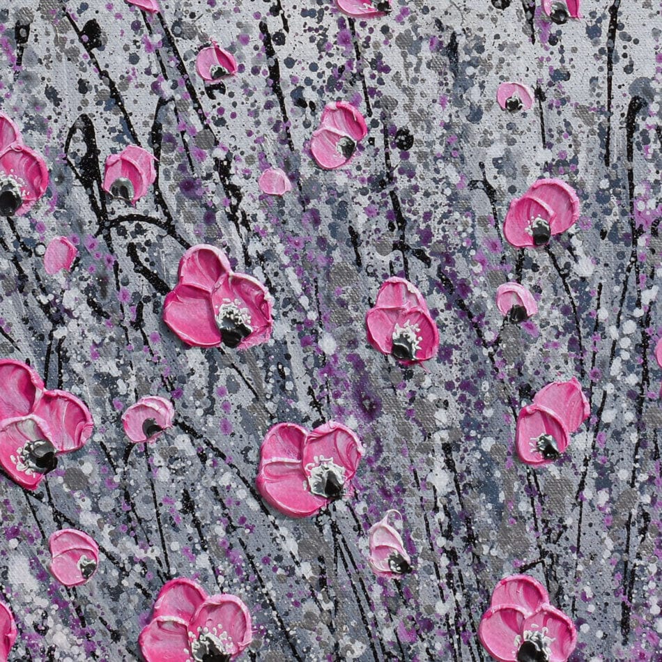 Pink And Grey Flowers Canvas Print wall art product Olga Tkachyk