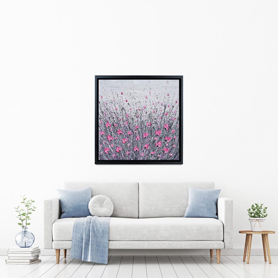 Pink And Grey Flowers Canvas Print wall art product Olga Tkachyk