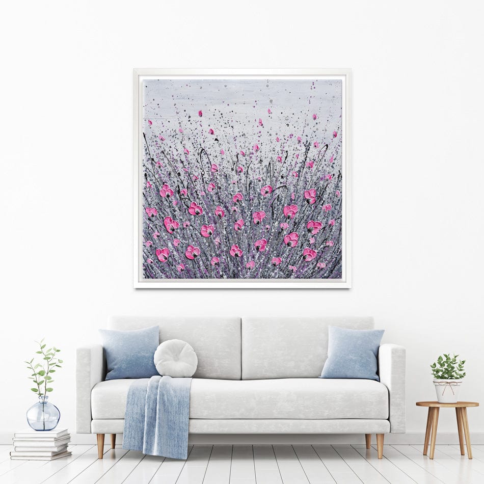 Pink And Grey Flowers Canvas Print wall art product Olga Tkachyk