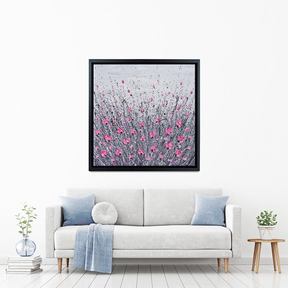 Pink And Grey Flowers Canvas Print wall art product Olga Tkachyk