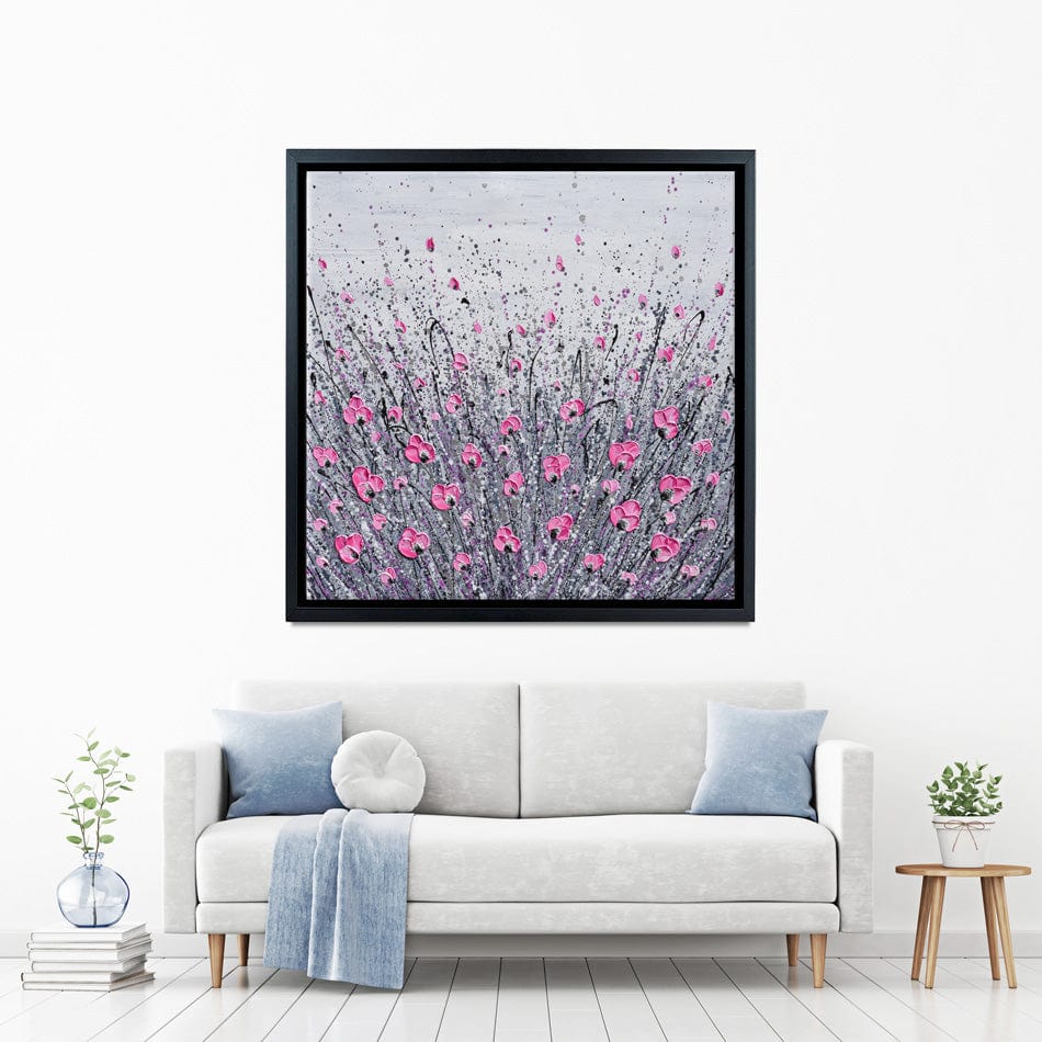 Pink And Grey Flowers Canvas Print wall art product Olga Tkachyk