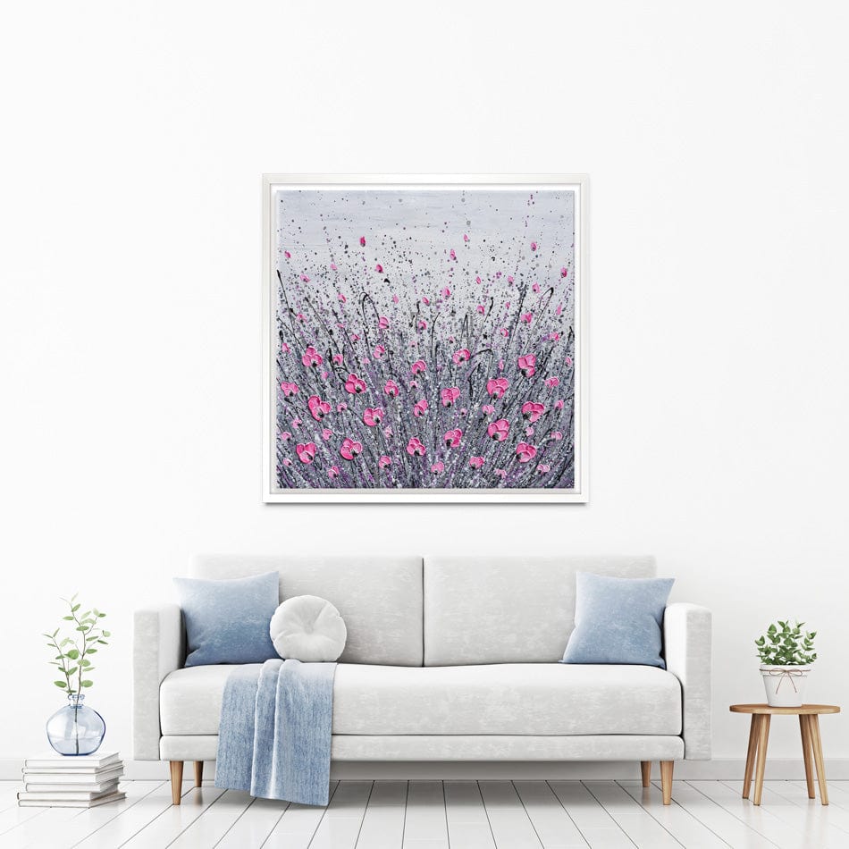 Pink And Grey Flowers Canvas Print wall art product Olga Tkachyk
