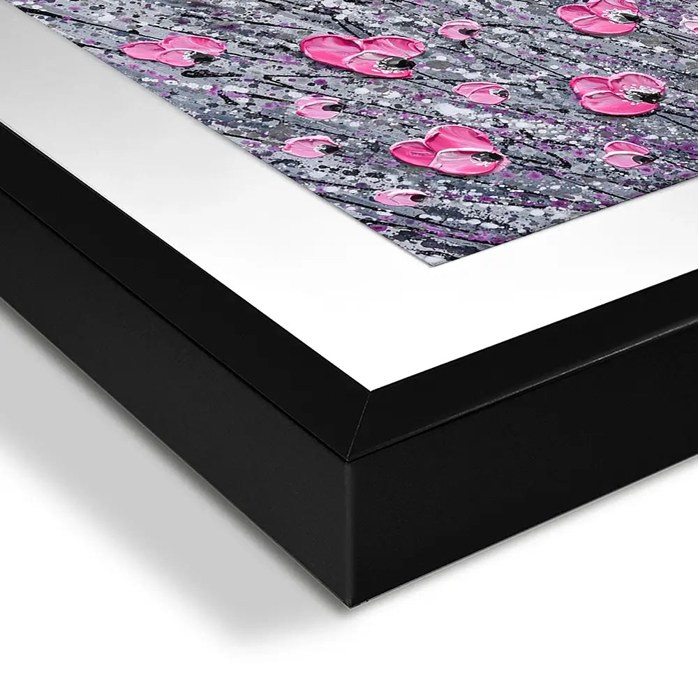 Pink And Grey Flowers Square Framed Art Print Pink And Grey Flowers Square Framed Art Print wall art product Olga Tkachyk