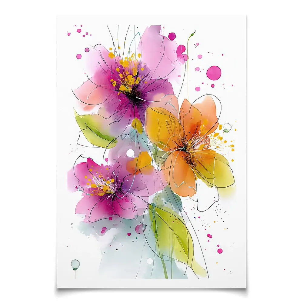 Pink And Peach Flowers Art Print Pink And Peach Flowers Art Print wall art product David Alexander Elder