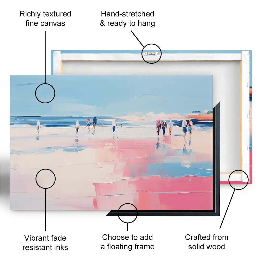 Pink Beach Canvas Print Pink Beach Canvas Print wall art product Arlington Prints - Independent