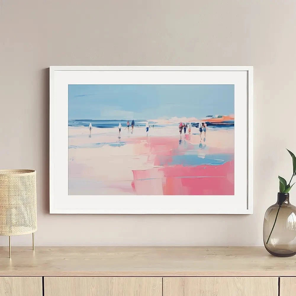 Pink Beach Framed Art Print Pink Beach Framed Art Print wall art product Arlington Prints - Independent