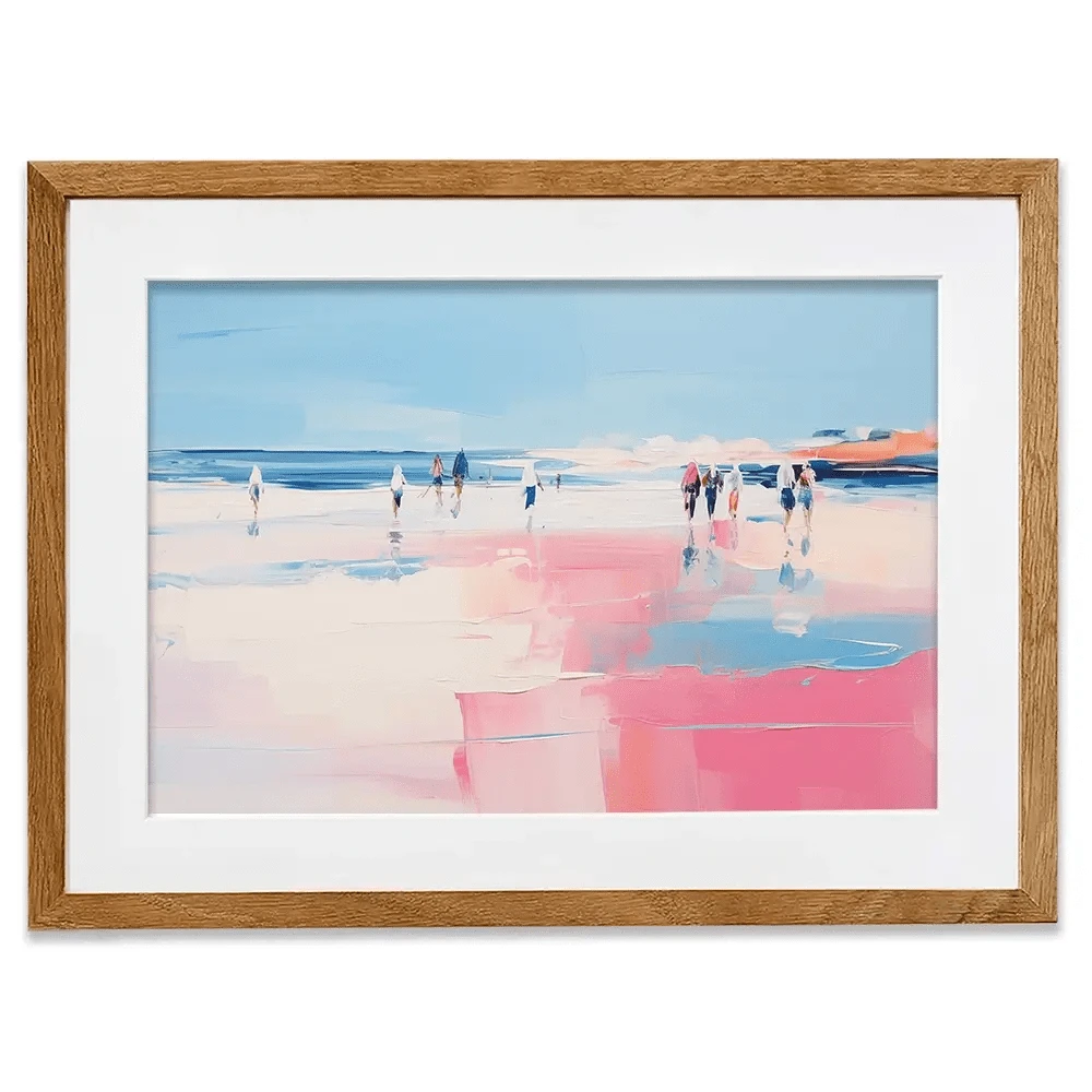 Pink Beach Framed Art Print Pink Beach Framed Art Print wall art product Arlington Prints - Independent