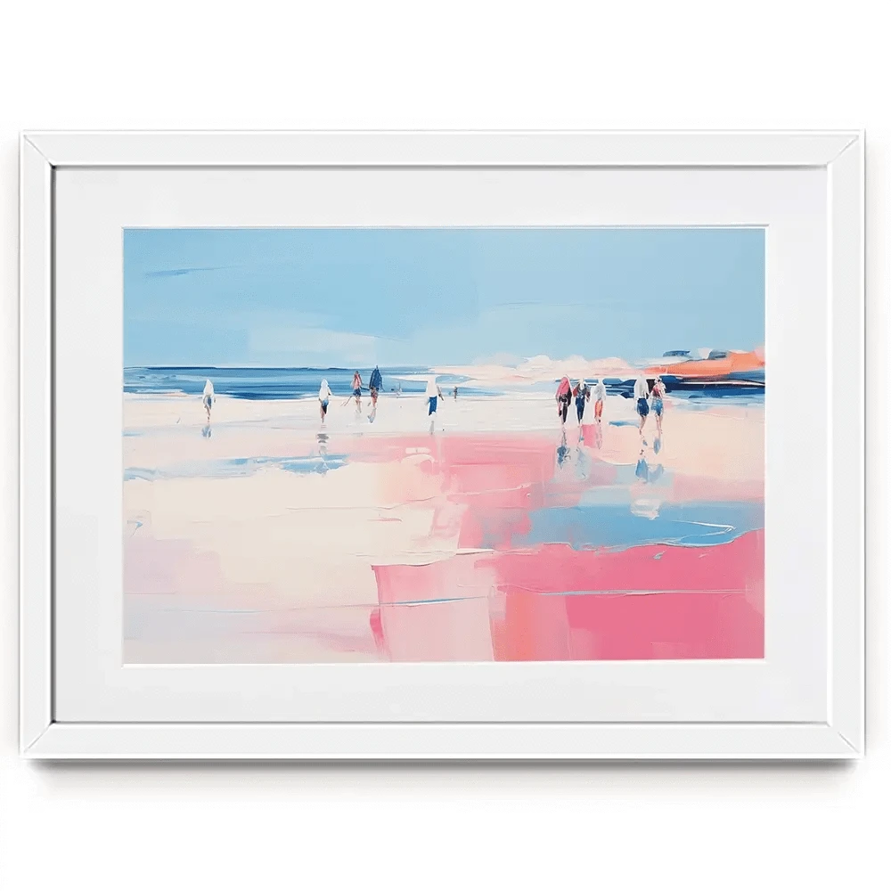 Pink Beach Framed Art Print Pink Beach Framed Art Print wall art product Arlington Prints - Independent
