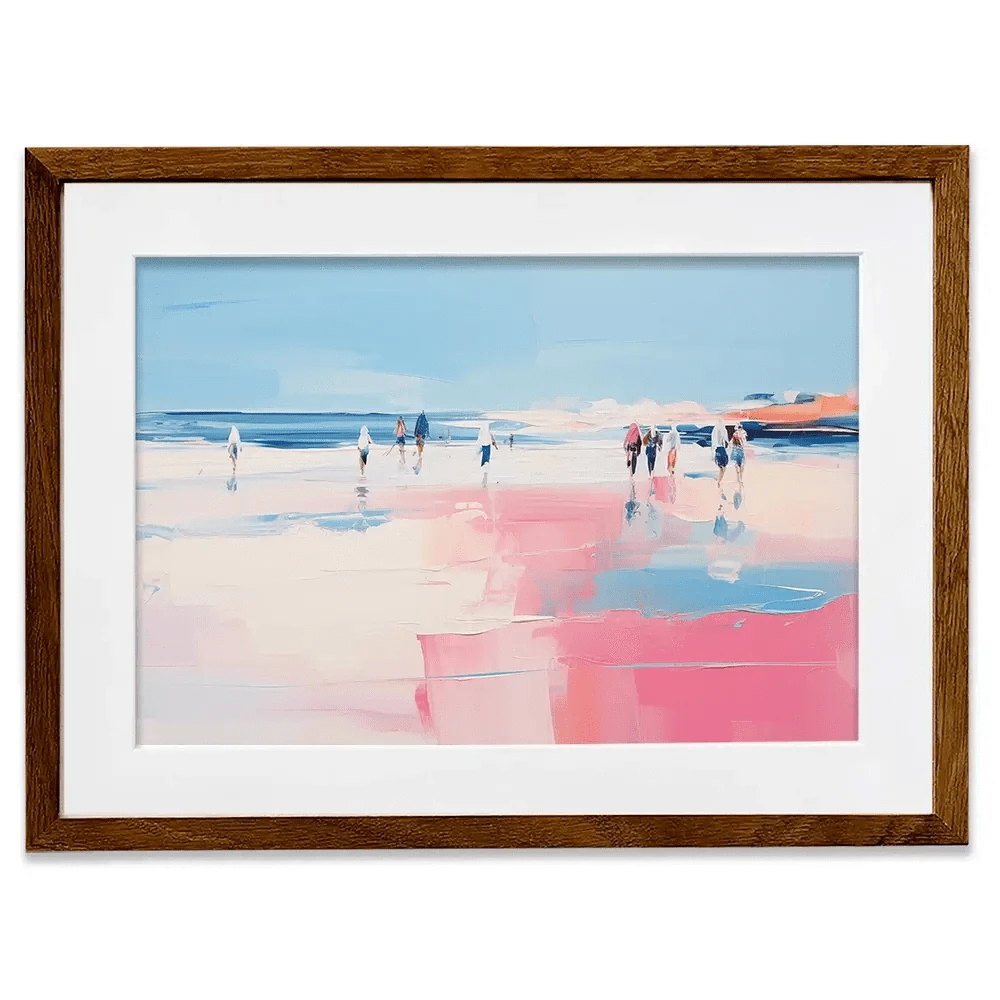 Pink Beach Framed Art Print Pink Beach Framed Art Print wall art product Arlington Prints - Independent
