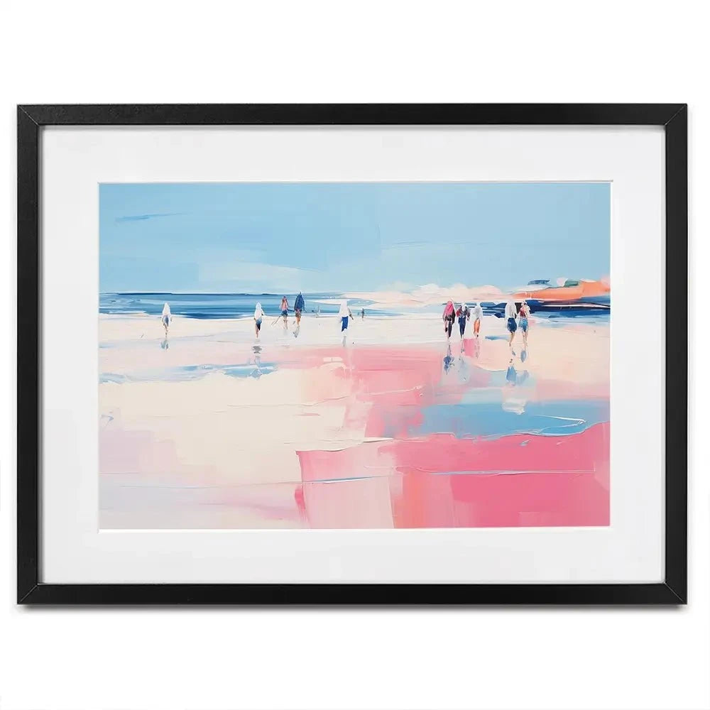 Pink Beach Framed Art Print Pink Beach Framed Art Print wall art product Arlington Prints - Independent