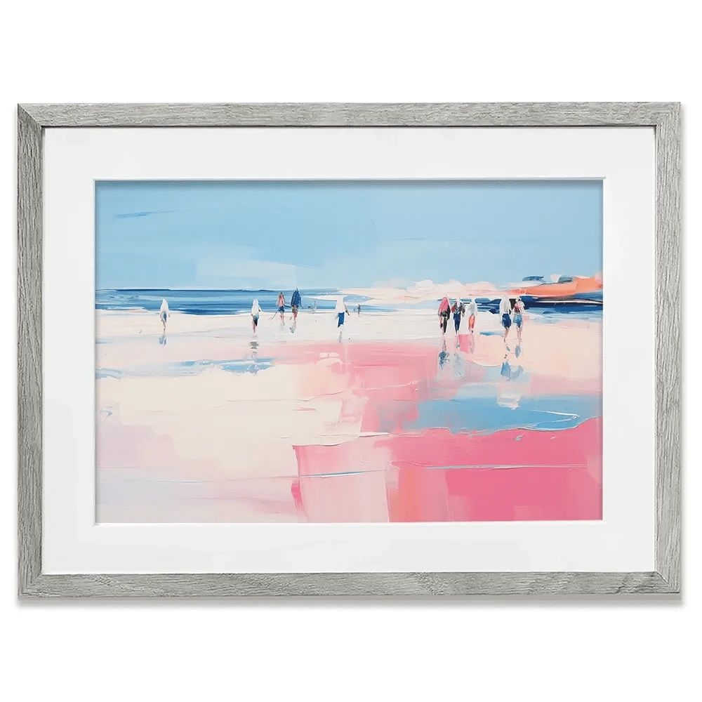 Pink Beach Framed Art Print Pink Beach Framed Art Print wall art product Arlington Prints - Independent