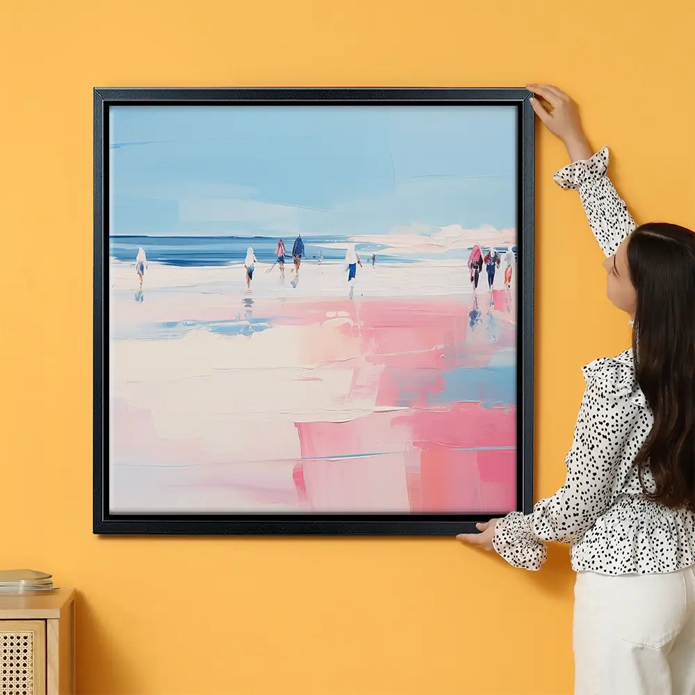 Pink Beach Oversized Canvas Print Pink Beach Oversized Canvas Print wall art product Arlington Prints - Independent