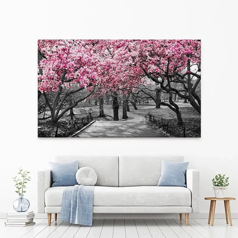 Pink Blossom Trees Canvas Print Pink Blossom Trees Canvas Print wall art product Ryan DeBerardinis / Shutterstock