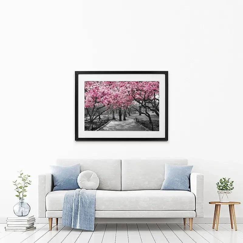 Pink Blossom Trees Framed Art Print Pink Blossom Trees Framed Art Print wall art product Ryan DeBerardinis / Shutterstock