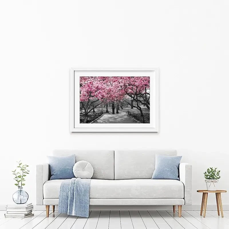 Pink Blossom Trees Framed Art Print Pink Blossom Trees Framed Art Print wall art product Ryan DeBerardinis / Shutterstock