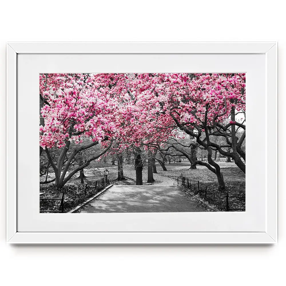 Pink Blossom Trees Framed Art Print Pink Blossom Trees Framed Art Print wall art product Ryan DeBerardinis / Shutterstock
