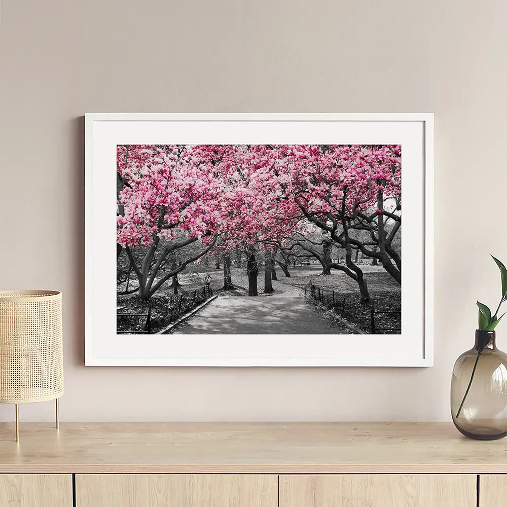 Pink Blossom Trees Framed Art Print Pink Blossom Trees Framed Art Print wall art product Ryan DeBerardinis / Shutterstock