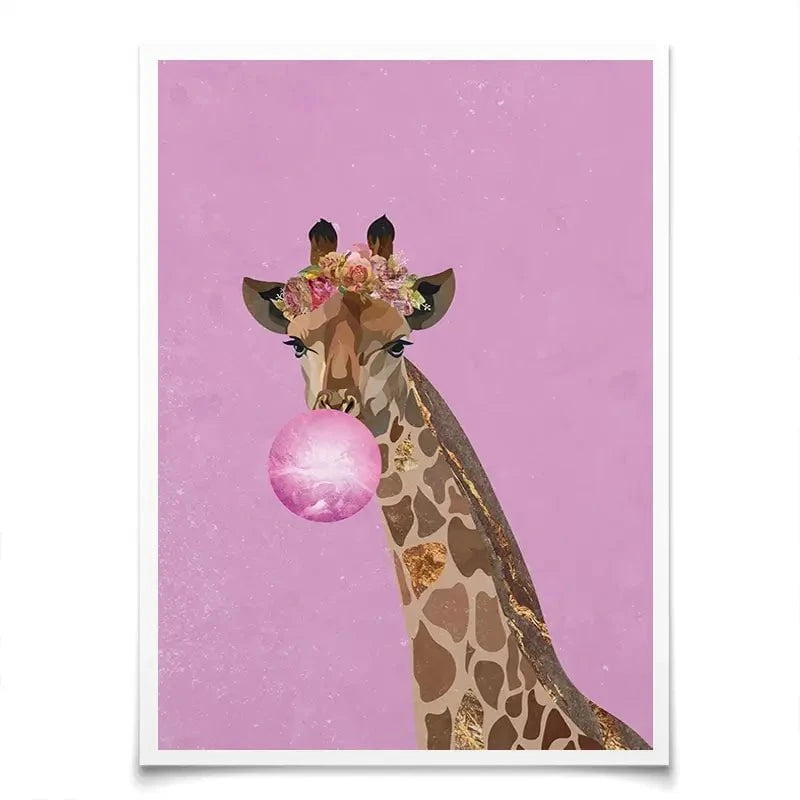 Pink Bubblegum Giraffe Art Print Pink Bubblegum Giraffe Art Print wall art product Sarah Manovski