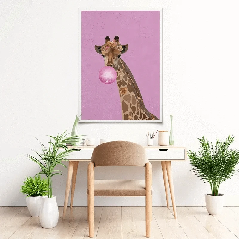 Pink Bubblegum Giraffe Art Print Pink Bubblegum Giraffe Art Print wall art product Sarah Manovski
