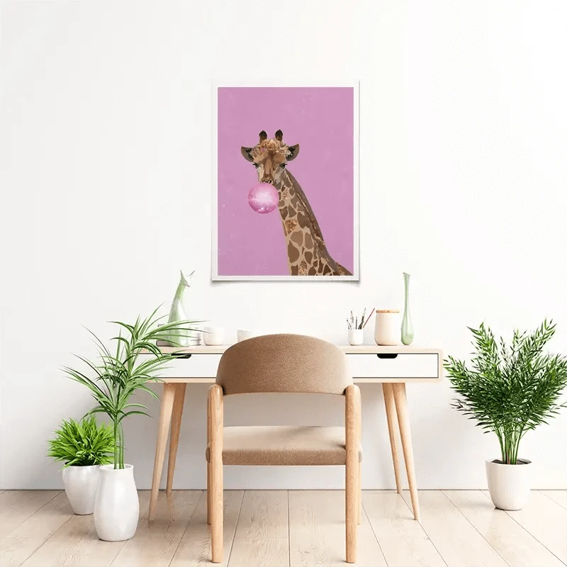 Pink Bubblegum Giraffe Art Print Pink Bubblegum Giraffe Art Print wall art product Sarah Manovski