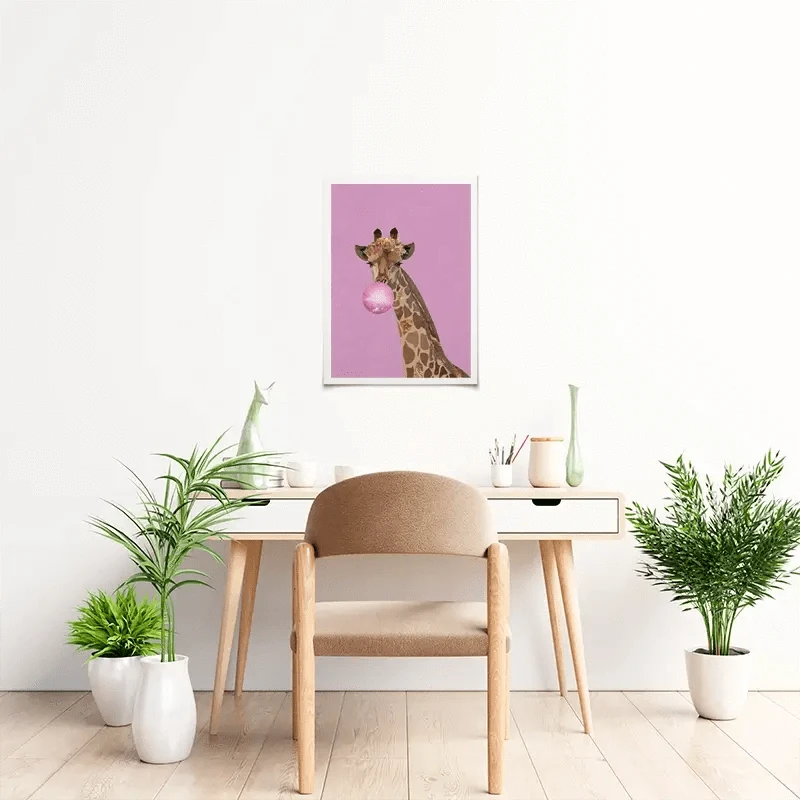 Pink Bubblegum Giraffe Art Print Pink Bubblegum Giraffe Art Print wall art product Sarah Manovski