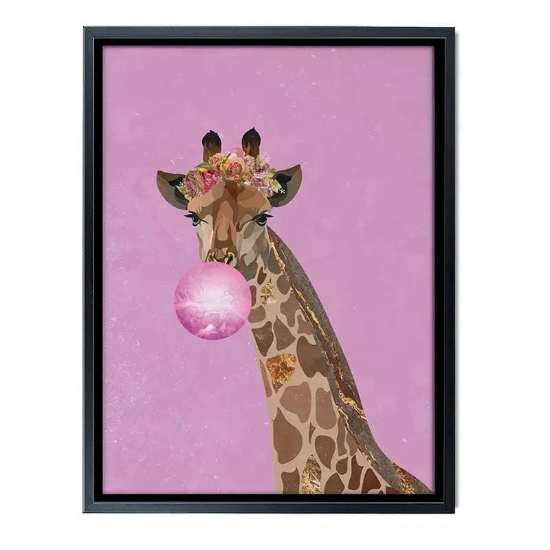 Pink Bubblegum Giraffe Canvas Print Pink Bubblegum Giraffe Canvas Print wall art product Sarah Manovski