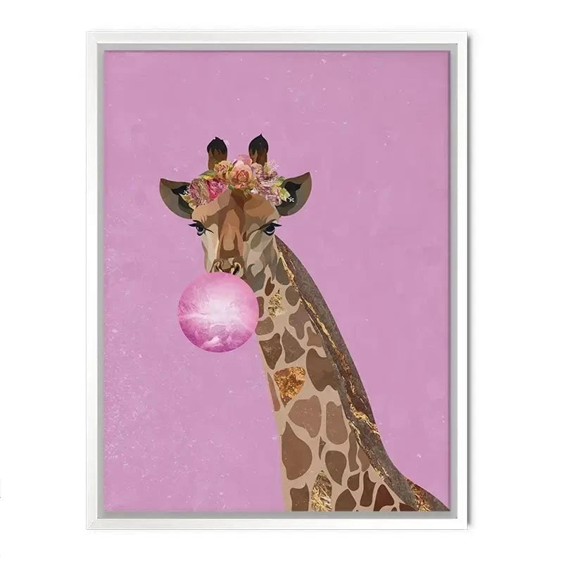 Pink Bubblegum Giraffe Canvas Print Pink Bubblegum Giraffe Canvas Print wall art product Sarah Manovski