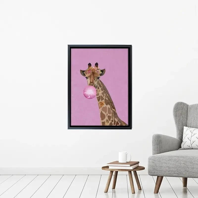 Pink Bubblegum Giraffe Canvas Print Pink Bubblegum Giraffe Canvas Print wall art product Sarah Manovski