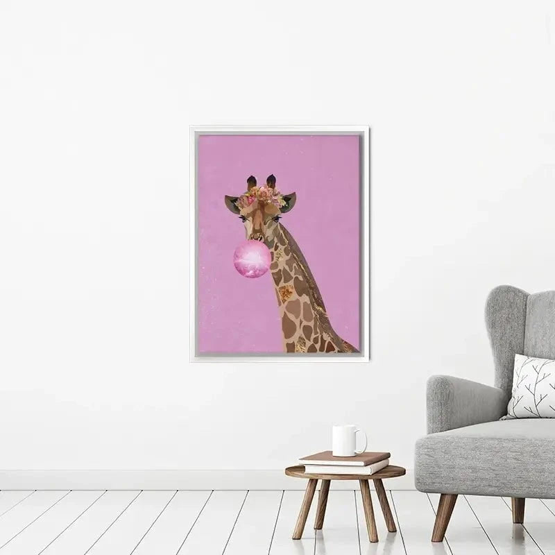 Pink Bubblegum Giraffe Canvas Print Pink Bubblegum Giraffe Canvas Print wall art product Sarah Manovski