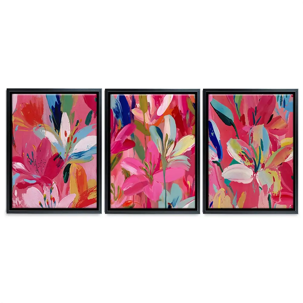 Pink Buzz Trio Canvas Print Pink Buzz Trio Canvas Print wall art product IAmHomeStudio