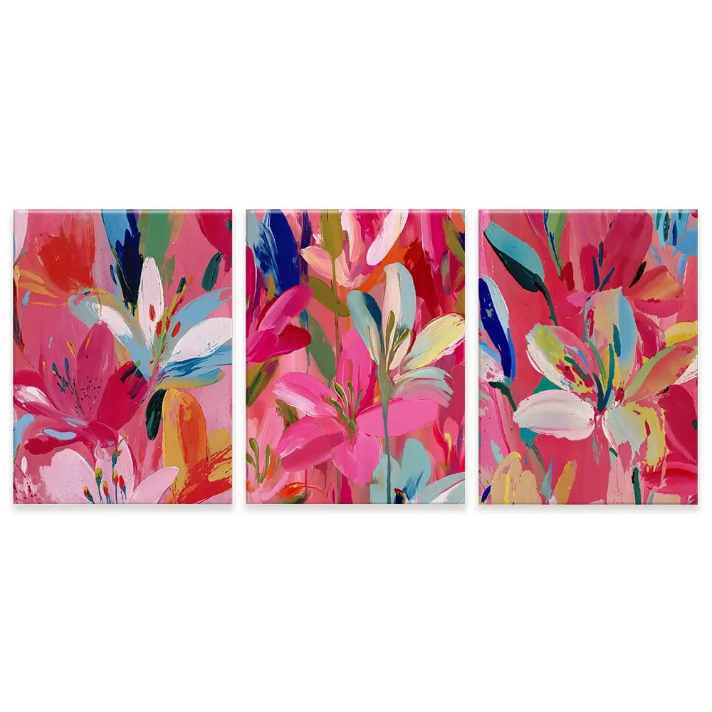 Pink Buzz Trio Canvas Print Pink Buzz Trio Canvas Print wall art product IAmHomeStudio