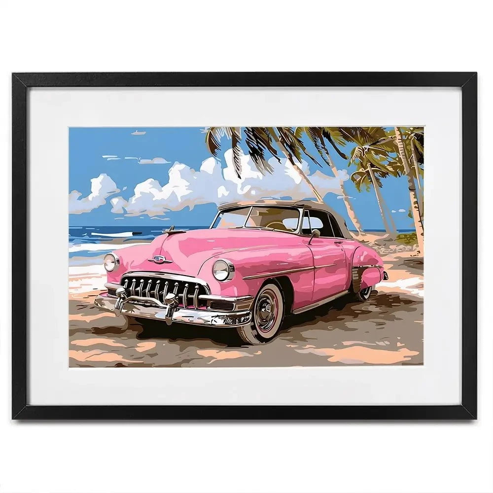 Pink Cadillac Framed Art Print Pink Cadillac Framed Art Print wall art product Art Print Shop