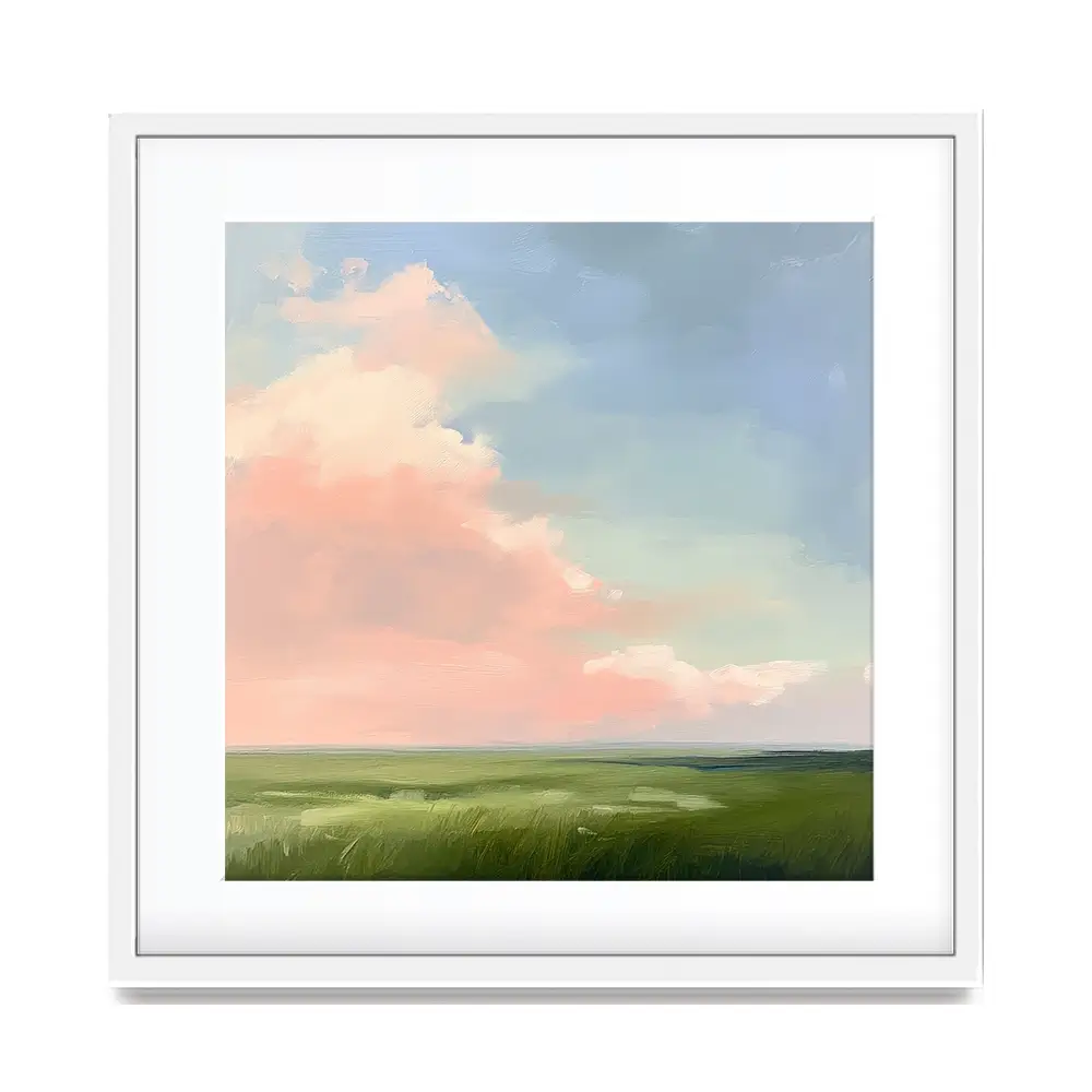 Pink Clouds Square Framed Art Print Pink Clouds Square Framed Art Print wall art product Tanya Ocean