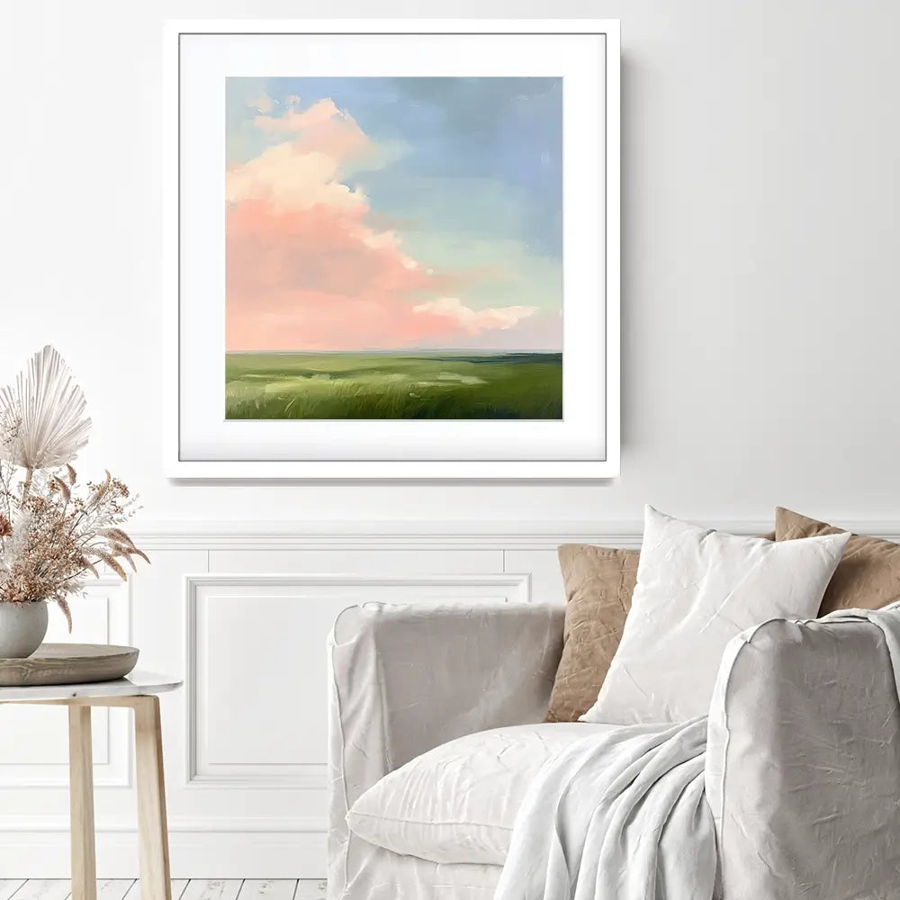 Pink Clouds Square Framed Art Print Pink Clouds Square Framed Art Print wall art product Tanya Ocean