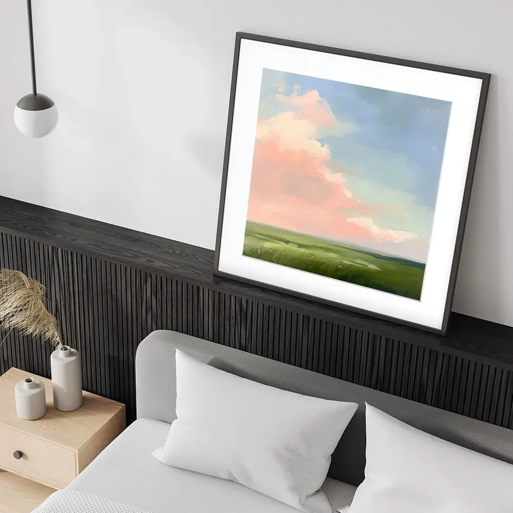 Pink Clouds Square Framed Art Print Pink Clouds Square Framed Art Print wall art product Tanya Ocean