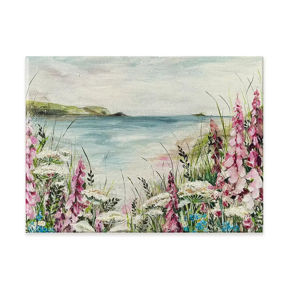 Pink Coastal Flowers 2 Canvas Print Pink Coastal Flowers 2 Canvas Print wall art product Nicola Jane Rowles