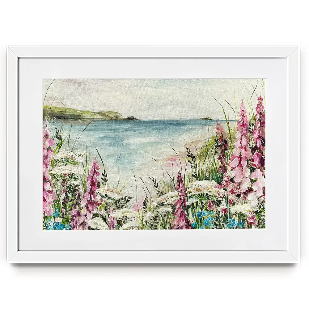 Pink Coastal Flowers 2 Framed Art Print Pink Coastal Flowers 2 Framed Art Print wall art product Nicola Jane Rowles