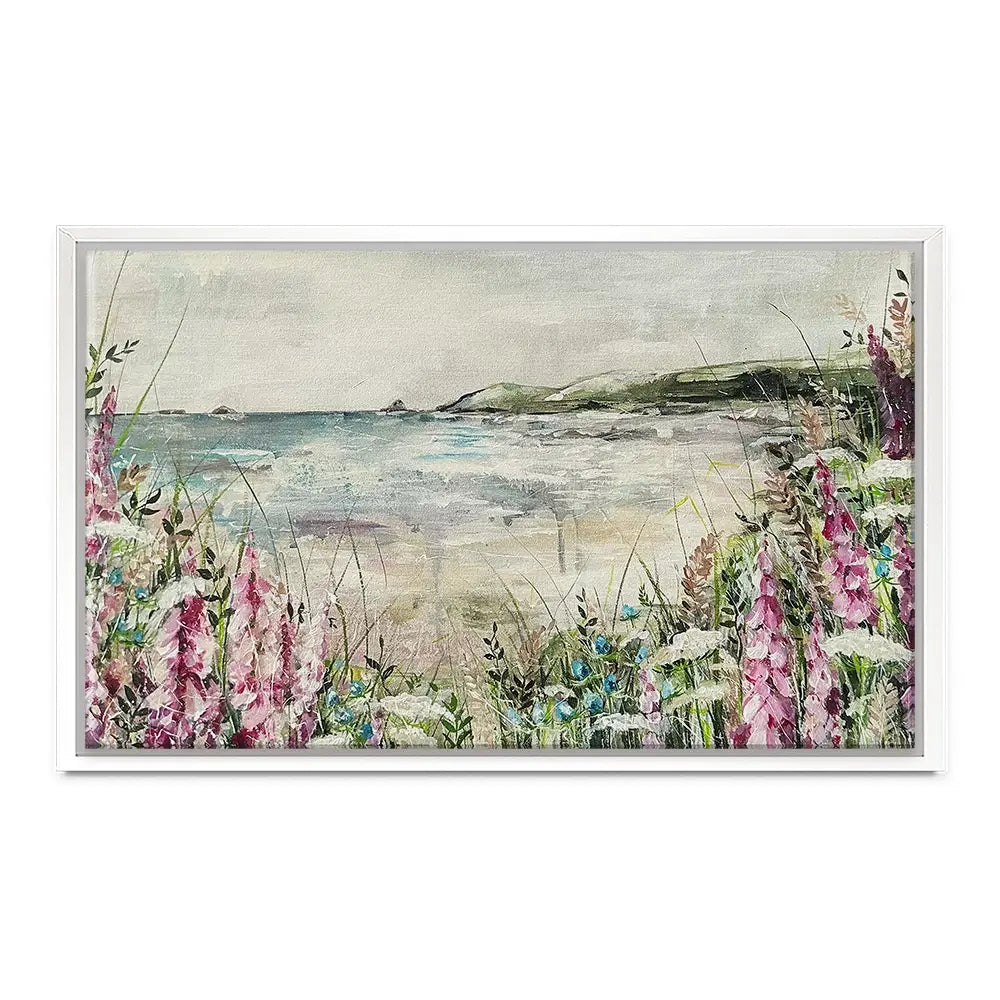 Pink Coastal Flowers Canvas Print Pink Coastal Flowers Canvas Print wall art product Nicola Jane Rowles