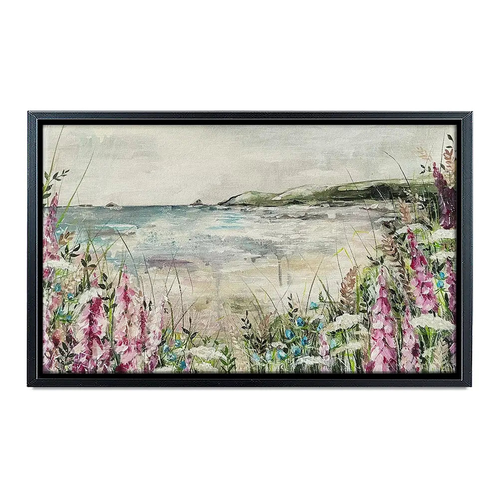 Pink Coastal Flowers Canvas Print Pink Coastal Flowers Canvas Print wall art product Nicola Jane Rowles