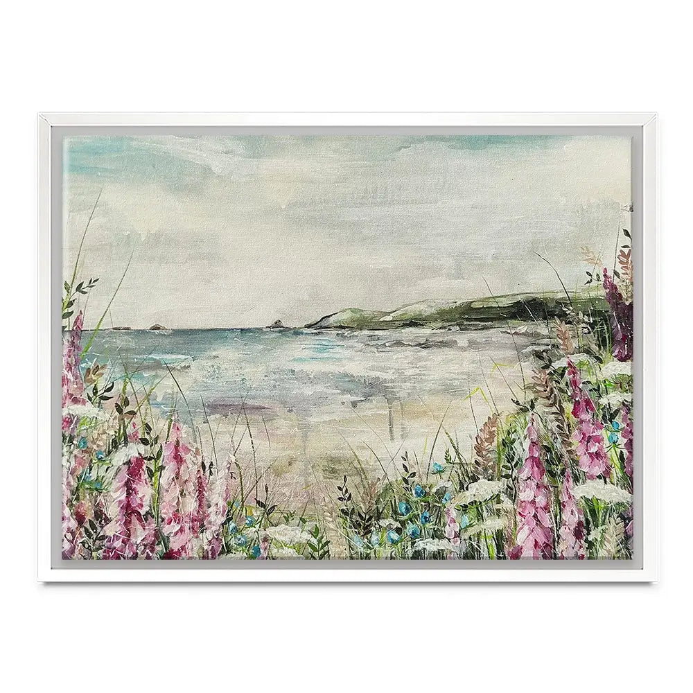 Pink Coastal Flowers Canvas Print Pink Coastal Flowers Canvas Print wall art product Nicola Jane Rowles