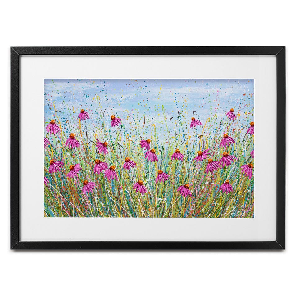 Pink Coneflowers Framed Art Print wall art product Olga Tkachyk