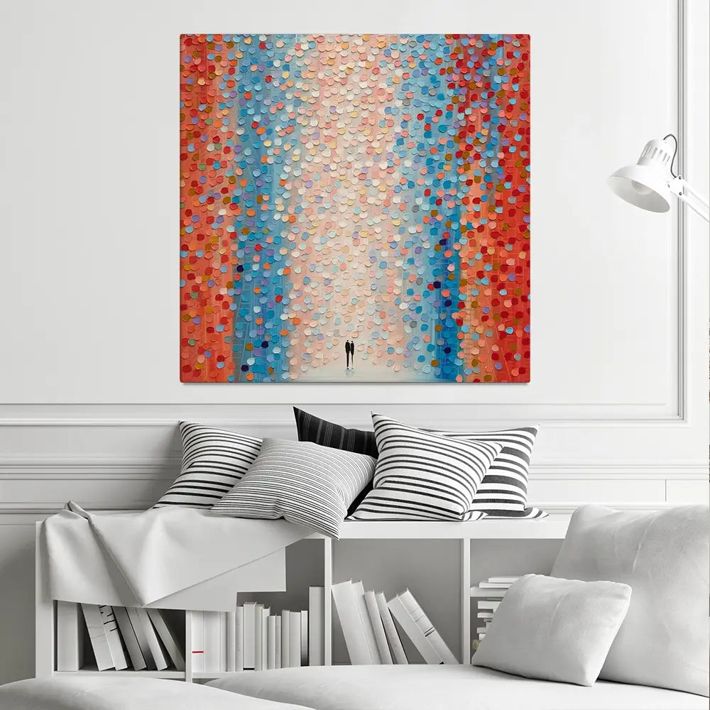 Pink Day Square Canvas Print Pink Day Square Canvas Print wall art product Art Print Shop