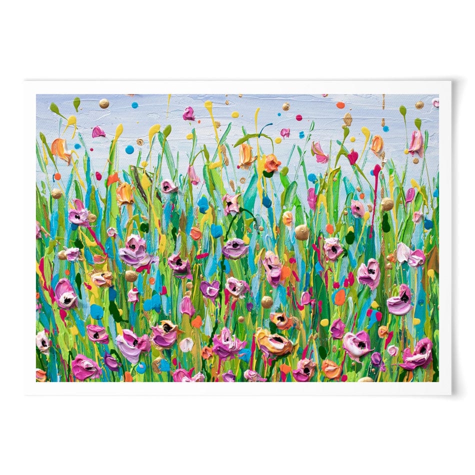 Pink Dotted Flowers Art Print wall art product Olga Tkachyk